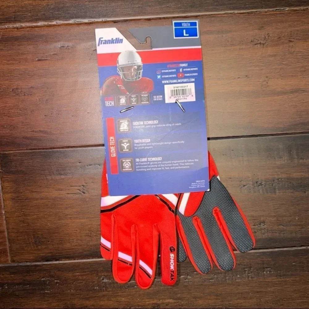 Franklin Kids' Red Receiver Gloves